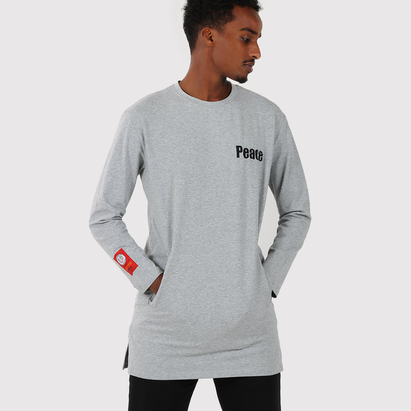 Sleeve Long Pillars Company – 5 Kameez T-Shirt Grey