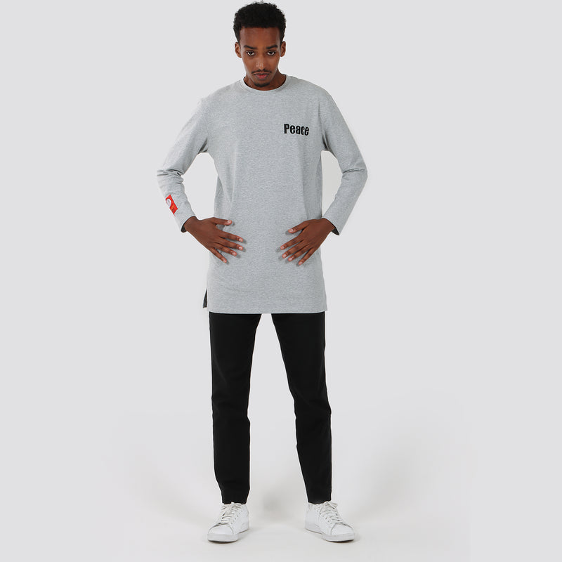 Grey Long Sleeve Kameez 5 Pillars – Company T-Shirt